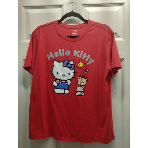 Hello Kitty Sanrio Women's Size Medium Short Sleeve Patriotic Graphic T-Shirt - Picture 1 of 5
